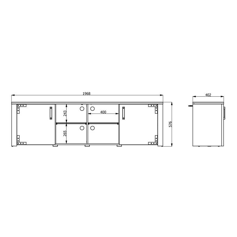 ΕΠΙΠΛΟ ΤΗΛΕΟΡΑΣΗΣ LAZIO 200 ARTISAΝ OAK-ΜΑΥΡΟ 197x40x58εκ - Image 7
