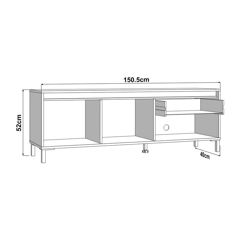 ΕΠΙΠΛΟ ΤΗΛΕΟΡΑΣΗΣ MARRON TV 150 3K1F2V CASHMERE-ΜΑΥΡΟ ΜΑΤ 151x40x52εκ - Image 6