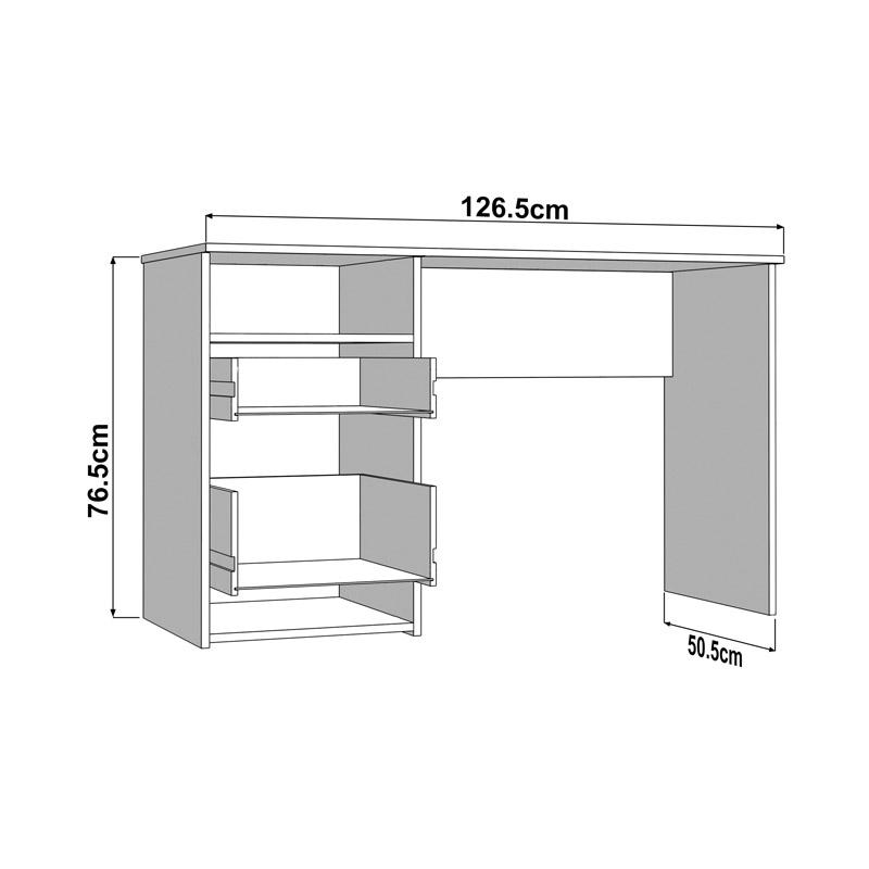 ΓΡΑΦΕΙΟ HIPATIA 2F ΛΕΥΚΟ ΧΡΩΜΑ 127x51x77εκ - Image 6