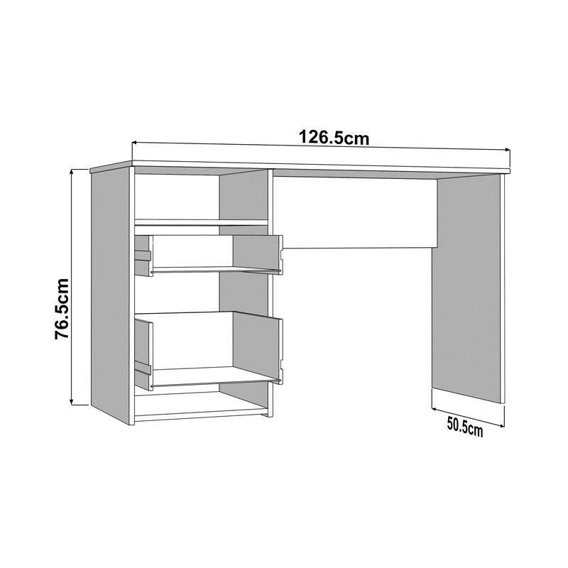ΓΡΑΦΕΙΟ HIPATIA 2F LP ARTISAN-ΛΕΥΚΟ ΧΡΩΜΑ 127x51x77εκ - Image 6