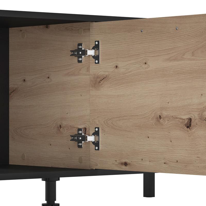 ΚΕΝΤΡΟ ΨΥΧΑΓΩΓΙΑΣ-ΣΥΝΘΕΣΗ ADRIA ARTISAN OAK-ΜΑΥΡΟ 260x40x180εκ - Image 5