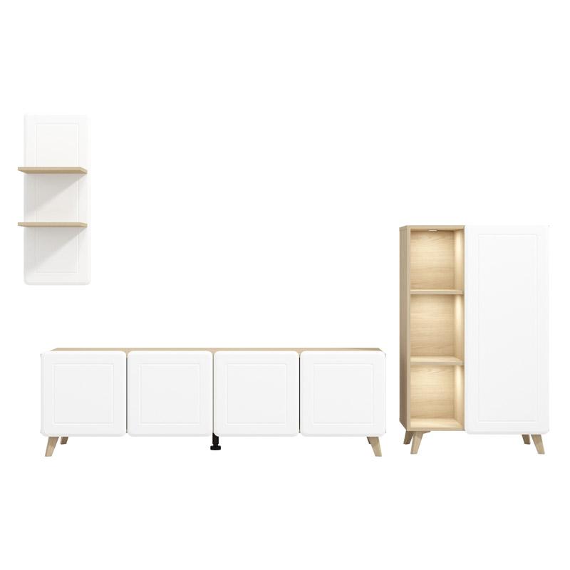 ΚΕΝΤΡΟ ΨΥΧΑΓΩΓΙΑΣ-ΣΥΝΘΕΣΗ ELGIN LIGHT PORT OAK-ΛΕΥKO MAT 244x42x168εκ - Image 3