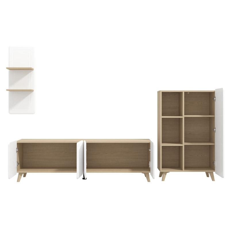 ΚΕΝΤΡΟ ΨΥΧΑΓΩΓΙΑΣ-ΣΥΝΘΕΣΗ ELGIN LIGHT PORT OAK-ΛΕΥKO MAT 244x42x168εκ - Image 4