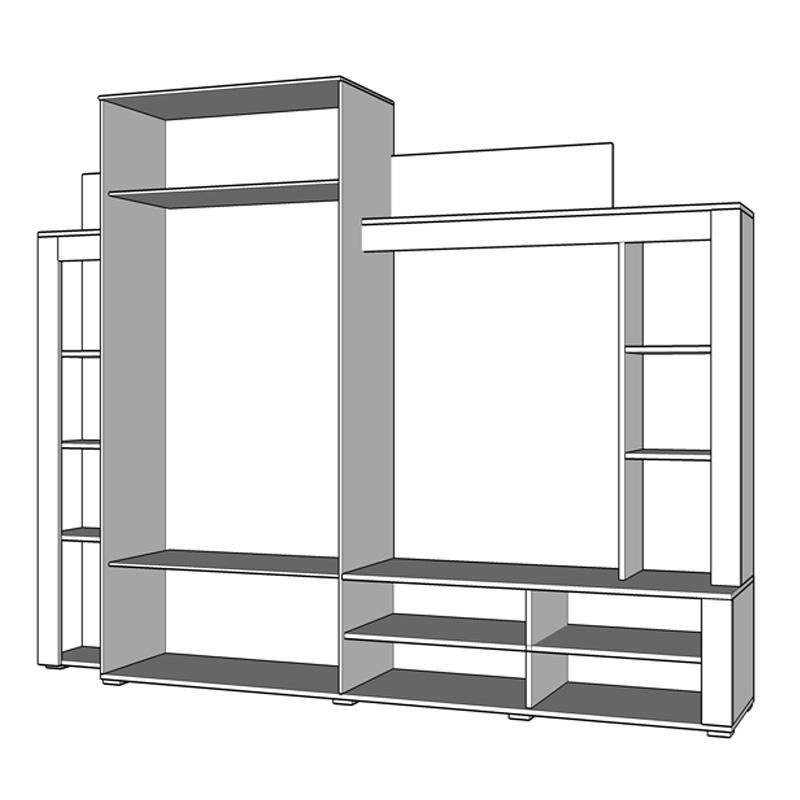 ΚΕΝΤΡΟ ΨΥΧΑΓΩΓΙΑΣ-ΣΥΝΘΕΣΗ TALIN GREY OAK/WHITE OAK 233x35x185εκ - Image 4