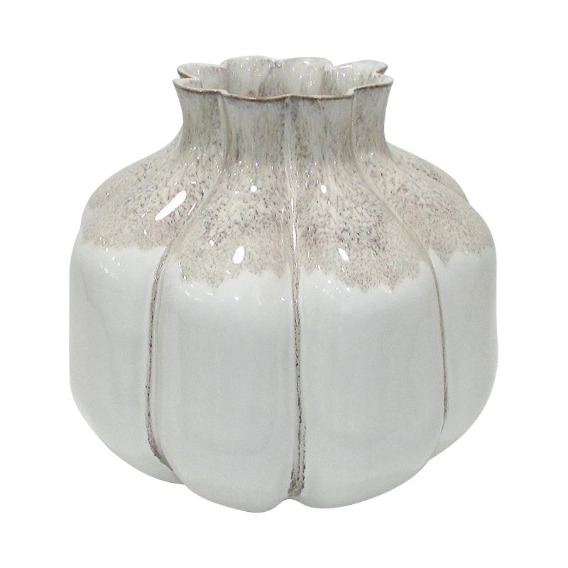 ΚΕΡΑΜΙΚΟ ΒΑΖΟ Belinda ΛΕΥΚΟ-ΜΠΕΖ ΧΡΩΜΑ 29x29x26εκ