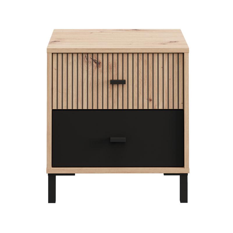 ΚΟΜΟΔΙΝΟ AVIGNON ΝΟ2F ARTISAN OAK-ΜΑΥΡΟ ΧΡΩΜΑ 48x40x52εκ - Image 3