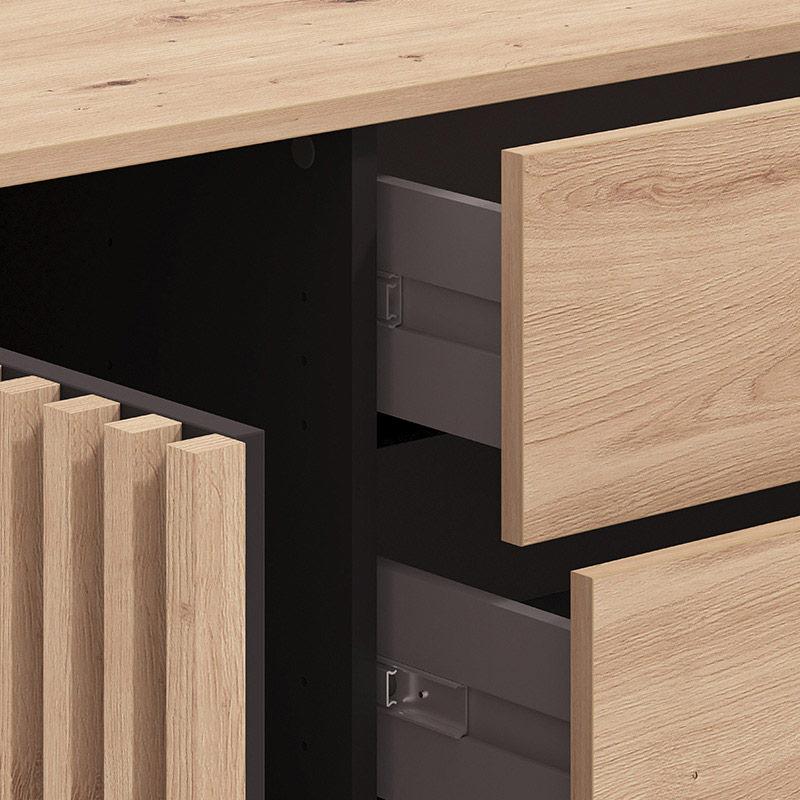 ΚΟΜΟΤΑ ASCALON 135 2K4F ARTISAN OAK-ΜΑΥΡΟ ΧΡΩΜΑ 138x40x82εκ - Image 6