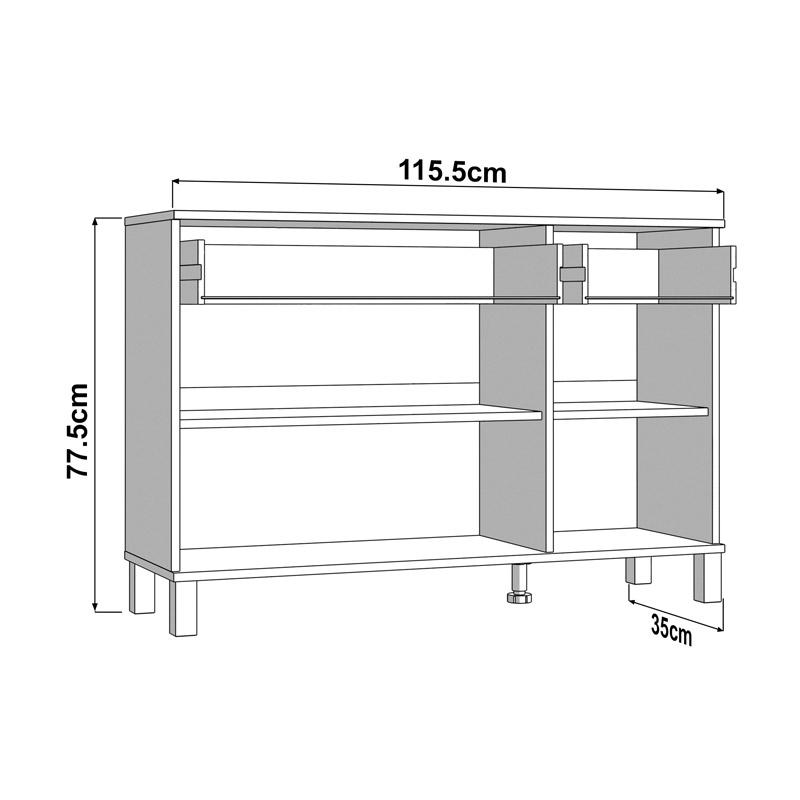 ΚΟΜΟΤΑ-ΜΠΟΥΦΕΣ ALMOND 115 3K2F3V ARTISAN OAK ΧΡΩΜΑ 116x35x78εκ - Image 6