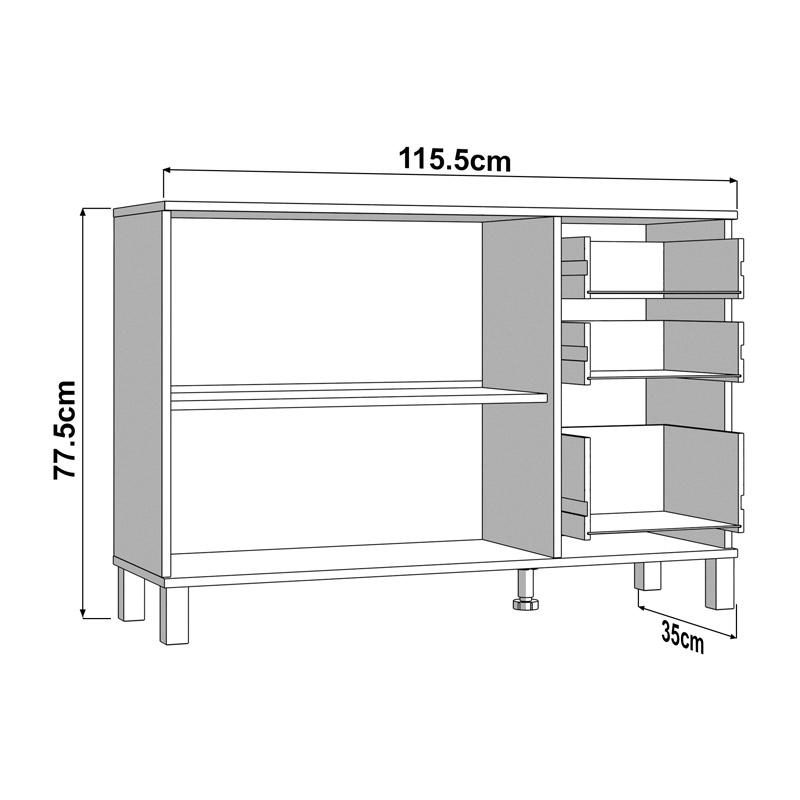 ΚΟΜΟΤΑ-ΜΠΟΥΦΕΣ ALMOND 115 3K3F2V ARTISAN OAK ΧΡΩΜΑ 116x35x78εκ - Image 6