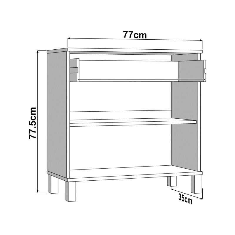 ΚΟΜΟΤΑ-ΜΠΟΥΦΕΣ ALMOND 77 2K1F2V ΛΕΥΚΟ ΧΡΩΜΑ 77x35x78εκ - Image 6