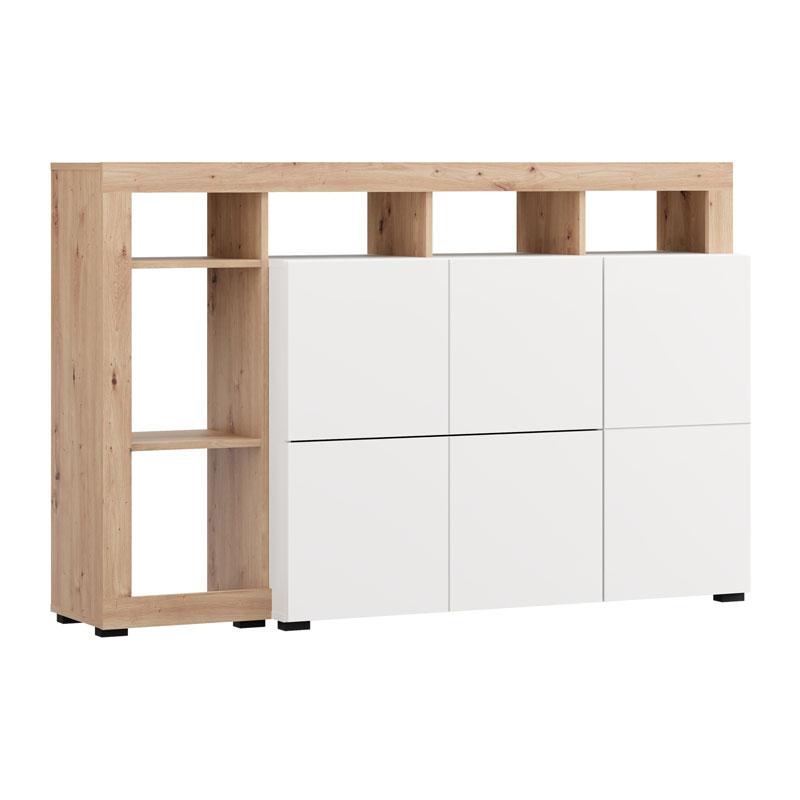 ΚΟΜΟΤΑ-ΜΠΟΥΦΕΣ ARGYLL 154 3K2F1V OP ΛΕΥΚΟ ΜΕ ARTISAN OAK ΧΡΩΜΑ 155x40x100εκ