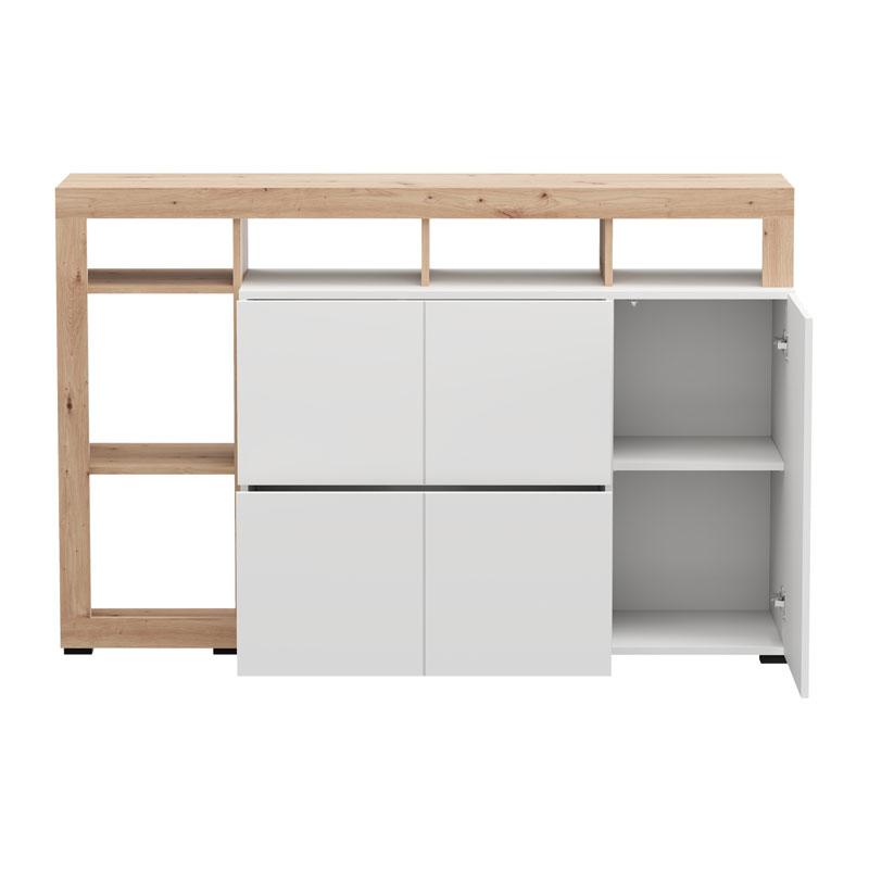 ΚΟΜΟΤΑ-ΜΠΟΥΦΕΣ ARGYLL 154 3K2F1V OP ΛΕΥΚΟ ΜΕ ARTISAN OAK ΧΡΩΜΑ 155x40x100εκ - Image 4