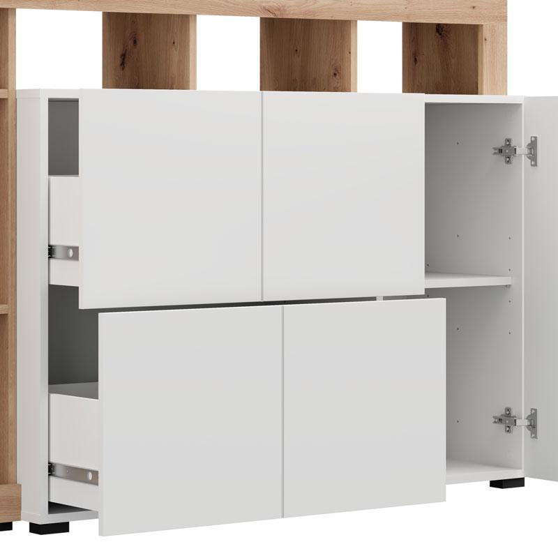ΚΟΜΟΤΑ-ΜΠΟΥΦΕΣ ARGYLL 154 3K2F1V OP ΛΕΥΚΟ ΜΕ ARTISAN OAK ΧΡΩΜΑ 155x40x100εκ - Image 6