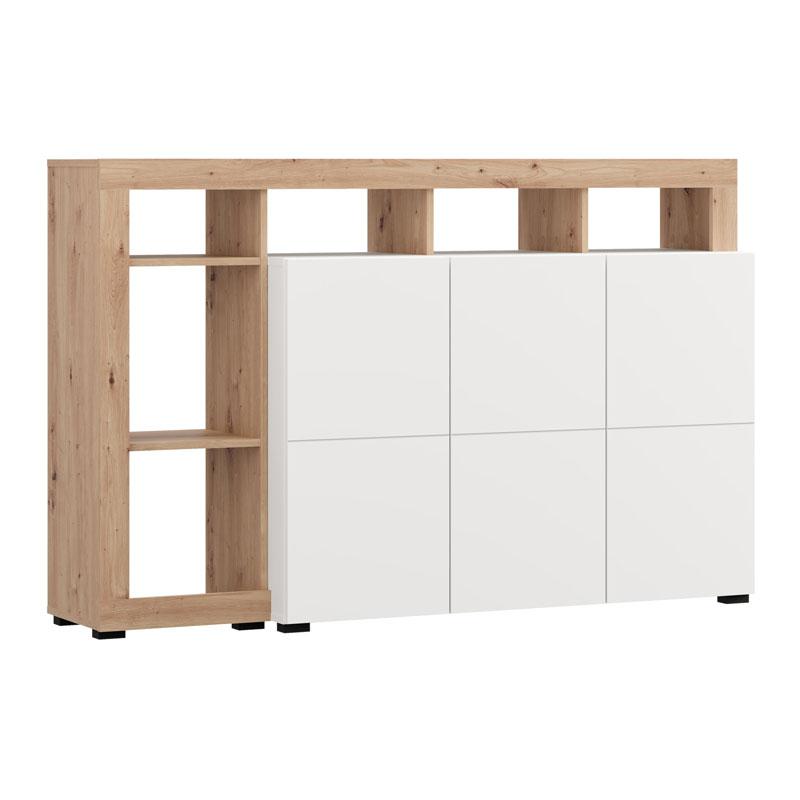 ΚΟΜΟΤΑ-ΜΠΟΥΦΕΣ ARGYLL 154 3K3V OP ΛΕΥΚΟ ΜΕ ARTISAN OAK ΧΡΩΜΑ 155x40x100εκ