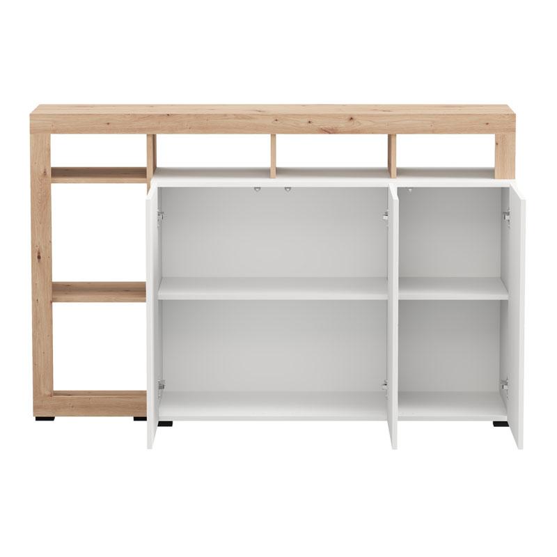 ΚΟΜΟΤΑ-ΜΠΟΥΦΕΣ ARGYLL 154 3K3V OP ΛΕΥΚΟ ΜΕ ARTISAN OAK ΧΡΩΜΑ 155x40x100εκ - Image 4