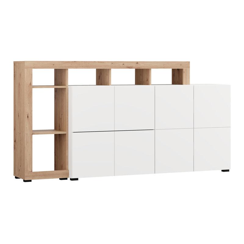 ΚΟΜΟΤΑ-ΜΠΟΥΦΕΣ ARGYLL 192 4K2F2V OP ΛΕΥΚΟ ΜΕ ARTISAN OAK ΧΡΩΜΑ 193x40x100εκ