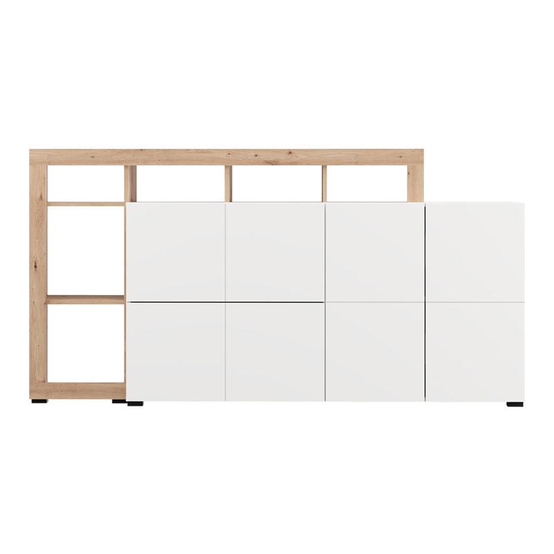 ΚΟΜΟΤΑ-ΜΠΟΥΦΕΣ ARGYLL 192 4K2F2V OP ΛΕΥΚΟ ΜΕ ARTISAN OAK ΧΡΩΜΑ 193x40x100εκ - Image 3