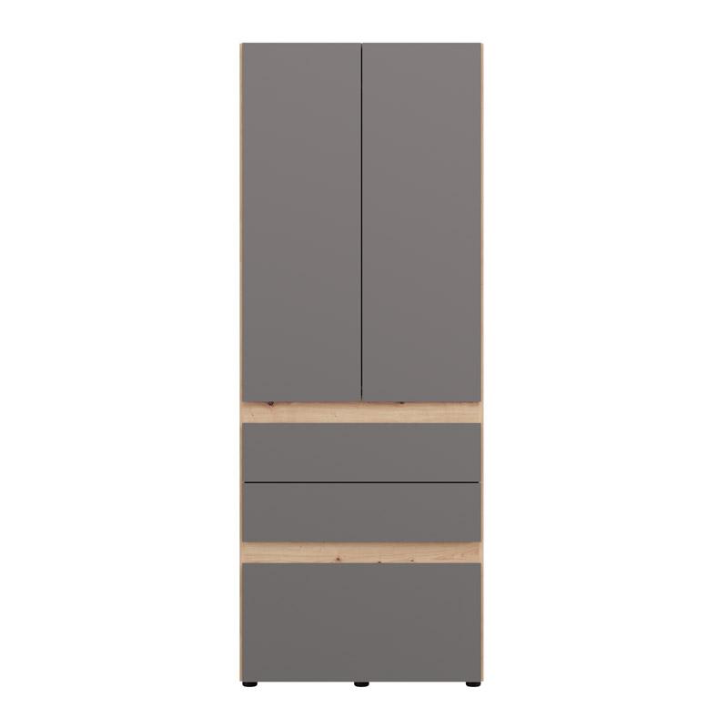 ΝΤΟΥΛΑΠΑ ARDERIN 2K3F h207 ARTISAN OAK-ΓΚΡΙ ΓΡΑΦΙΤΗΣ 79x52x208εκ - Image 3