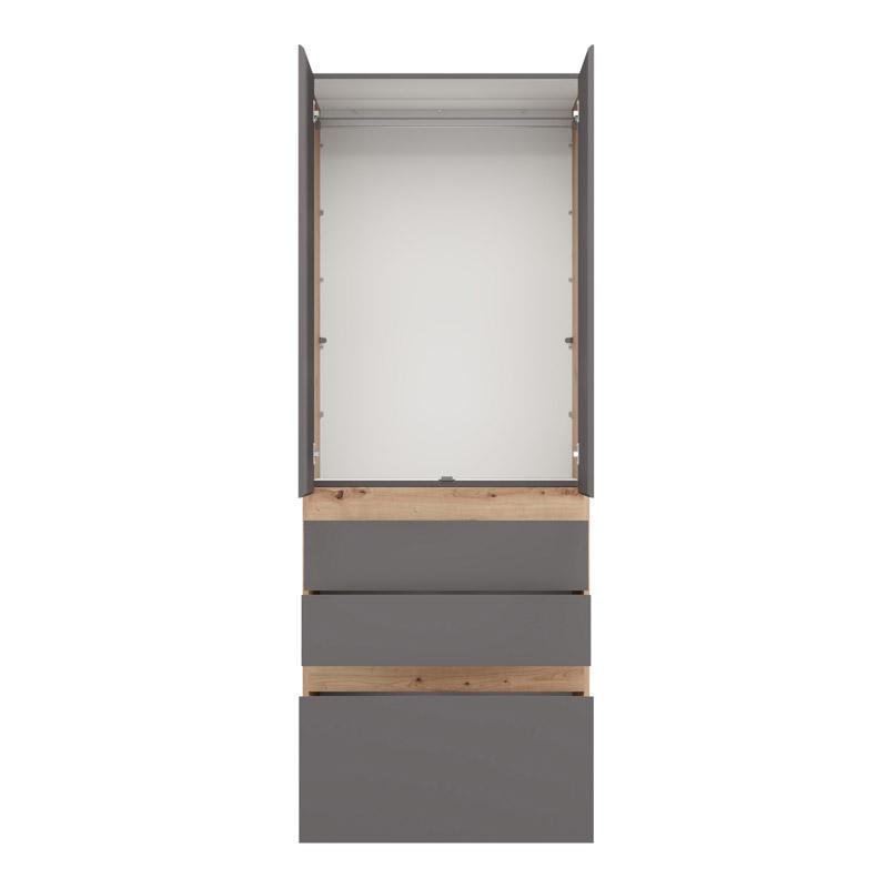 ΝΤΟΥΛΑΠΑ ARDERIN 2K3F h207 ARTISAN OAK-ΓΚΡΙ ΓΡΑΦΙΤΗΣ 79x52x208εκ - Image 4