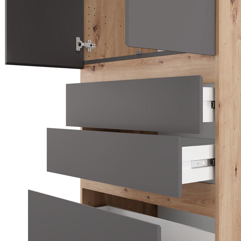 ΝΤΟΥΛΑΠΑ ARDERIN 2K3F h207 ARTISAN OAK-ΓΚΡΙ ΓΡΑΦΙΤΗΣ 79x52x208εκ - Image 5