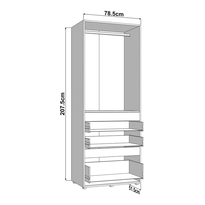 ΝΤΟΥΛΑΠΑ ARDERIN 2K3F h207 ARTISAN OAK-ΛΕΥΚΟ 79x52x208εκ - Image 6