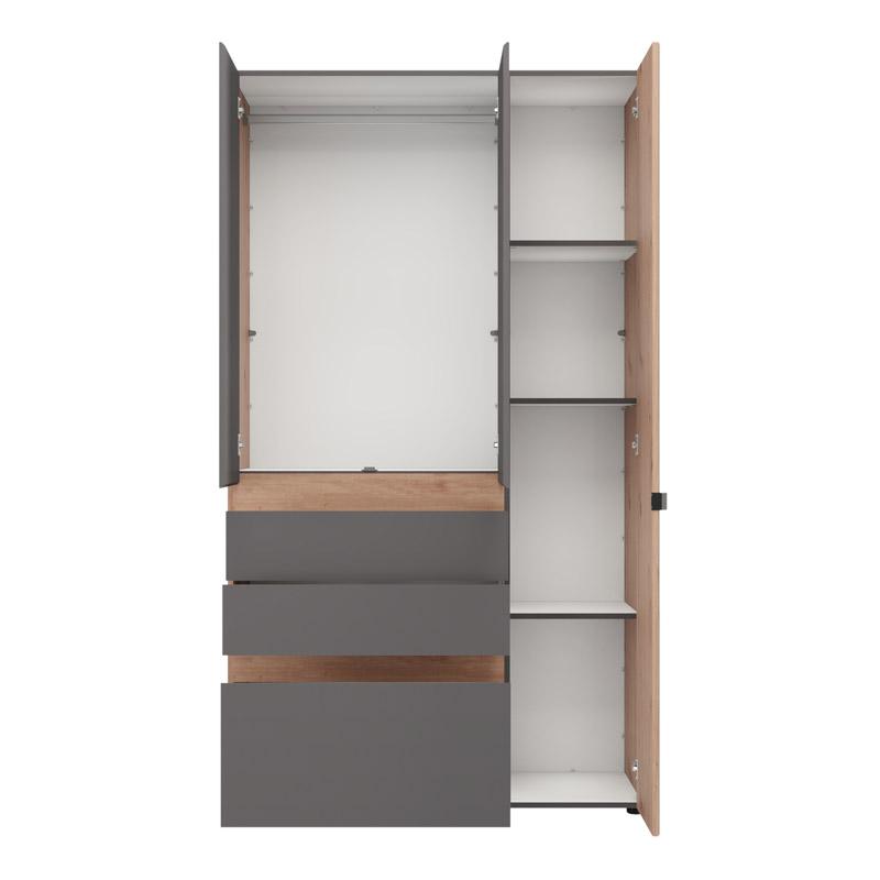 ΝΤΟΥΛΑΠΑ ARDERIN 3K3F1O h207 ARTISAN OAK-ΓΚΡΙ ΓΡΑΦΙΤΗΣ 117x52x208εκ - Image 3