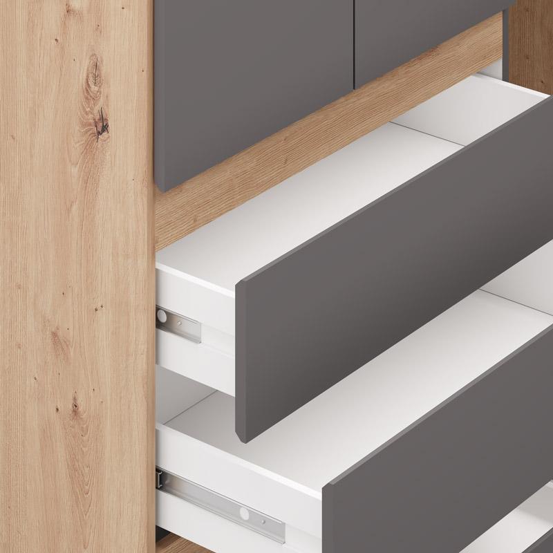 ΝΤΟΥΛΑΠΑ ARDERIN 3K3F1O h207 ARTISAN OAK-ΓΚΡΙ ΓΡΑΦΙΤΗΣ 117x52x208εκ - Image 4