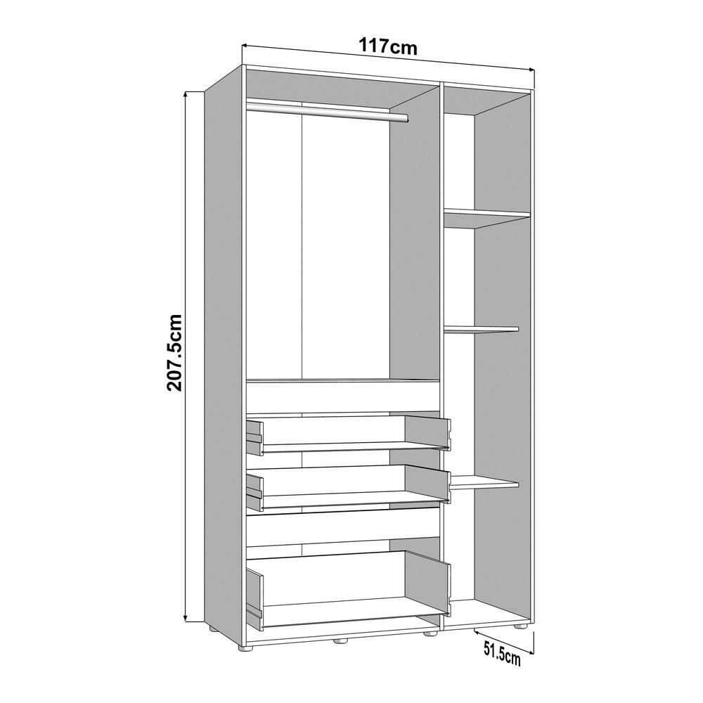 ΝΤΟΥΛΑΠΑ ARDERIN 3K3F1O h207 ARTISAN OAK-ΛΕΥΚΟ 117x52x208εκ - Image 6