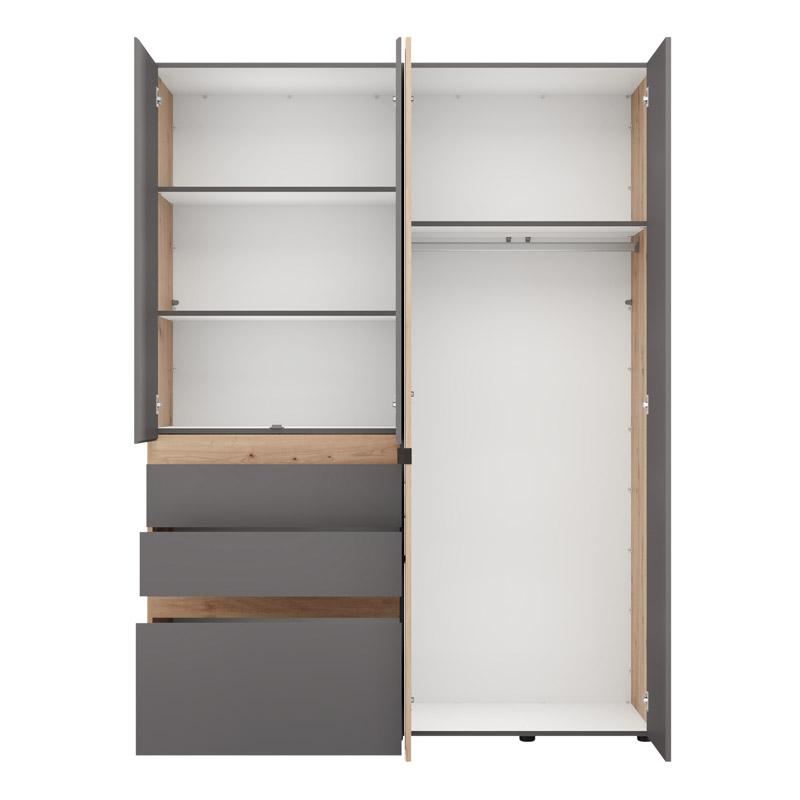 ΝΤΟΥΛΑΠΑ ARDERIN 4K3F1O h207 ARTISAN OAK-ΓΚΡΙ ΓΡΑΦΙΤΗΣ 155x52x208εκ - Image 3