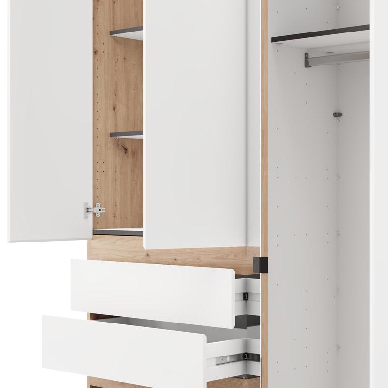 ΝΤΟΥΛΑΠΑ ARDERIN 4K3F1O h207 ARTISAN OAK-ΛΕΥΚΟ 155x52x208εκ - Image 5