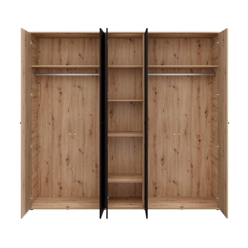ΝΤΟΥΛΑΠΑ AVIGNON 5K h211 ARTISAN OAK-ΜΑΥΡΟ ΧΡΩΜΑ 228x55x211εκ - Image 4