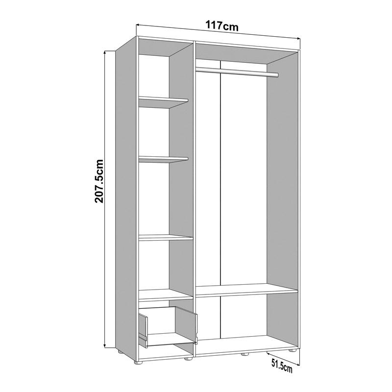 ΝΤΟΥΛΑΠΑ CAMPSIE 3K1F1O h207 ARTISAN OAK ΧΡΩΜΑ 118x52x208εκ - Image 6