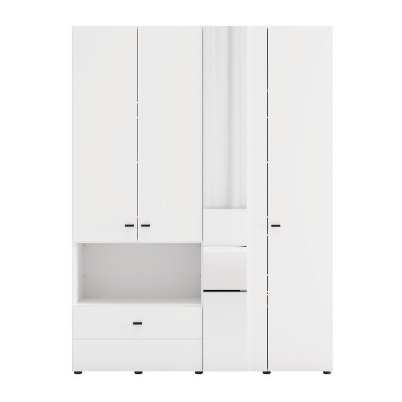 ΝΤΟΥΛΑΠΑ CAMPSIE 4K1F1O h207 ΛΕΥΚΟ ΧΡΩΜΑ 155x52x208εκ - Image 3
