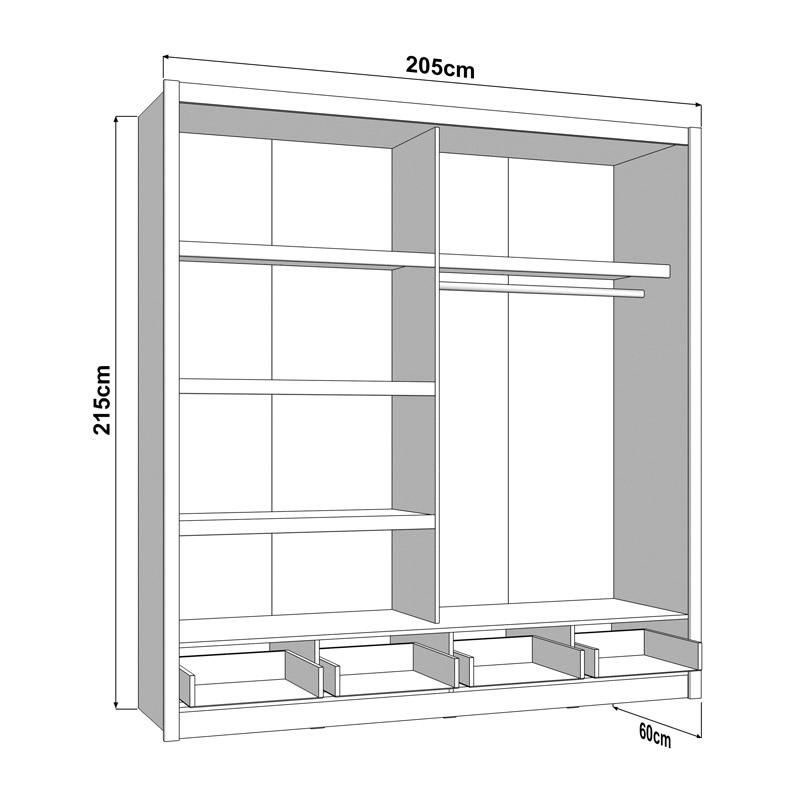 ΝΤΟΥΛΑΠΑ ΜΕ ΚΑΘΡΕΦΤΗ ALBI PLUS 205 2F OG ARTISAN OAK ΧΡΩΜΑ 205x60x216εκ - Image 6