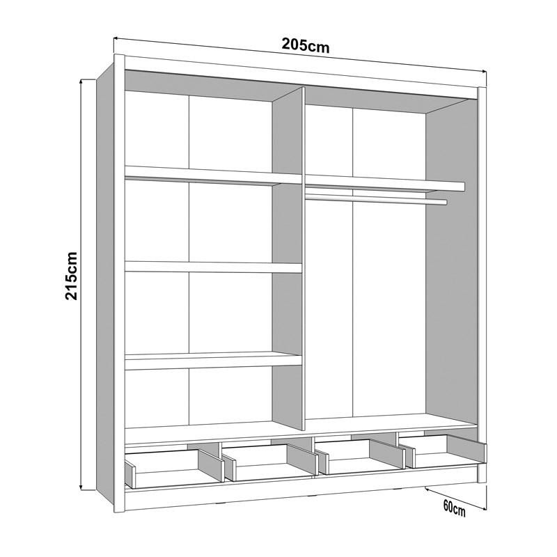 ΝΤΟΥΛΑΠΑ ΜΕ ΚΑΘΡΕΦΤΗ ALBI PLUS 205 2F OG CASHMERE ΧΡΩΜΑ 205x60x216εκ - Image 6