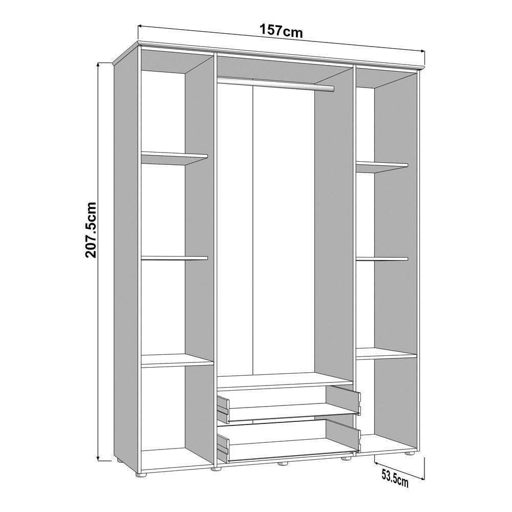 ΝΤΟΥΛΑΠΑ ΜΕ ΚΑΘΡΕΦΤΗ LAMBETH 4K2F2O h207 CASHMERE-ARTISAN OAK ΧΡΩΜΑ 158x54x208εκ - Image 5