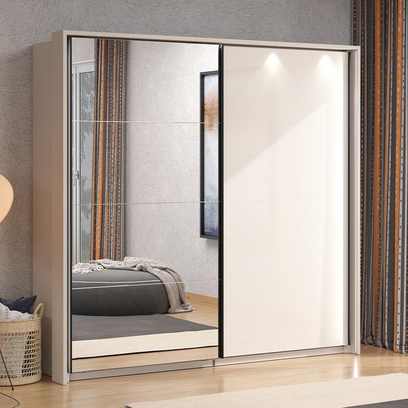 ΝΤΟΥΛΑΠΑ ΜΕ ΚΑΘΡΕΦΤΗ LUCCA 220 OG H217 CASHMERE ΧΡΩΜΑ 220x61x217εκ - Image 2