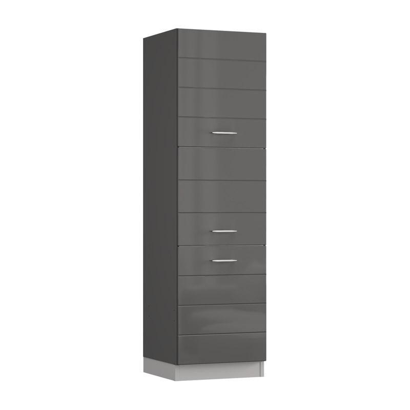 ΝΤΟΥΛΑΠΙ ΚΟΥΖΙΝΑΣ UNA BD60 UR ΛΕΥΚΟ-ΓΚΡΙ HIGH GLOSS ΧΡΩΜΑ 60x58x214εκ