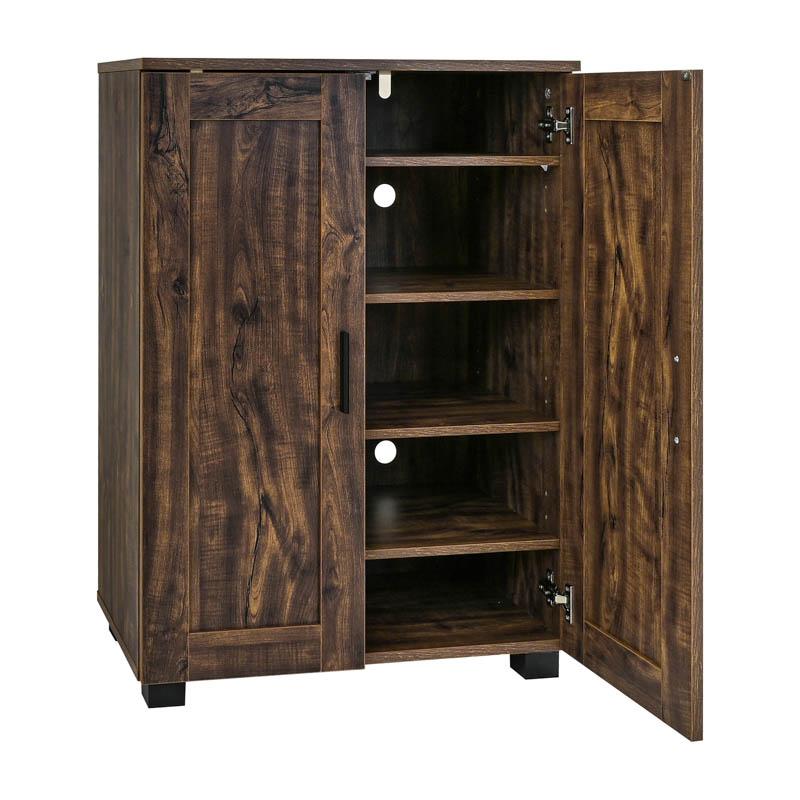 ΠΑΠΟΥΤΣΟΘΗΚΗ "Cubo" ΜΕ 4 ΡΑΦΙΑ ΧΡΩΜΑ BROWN OAK 60x33x84εκ - Image 3