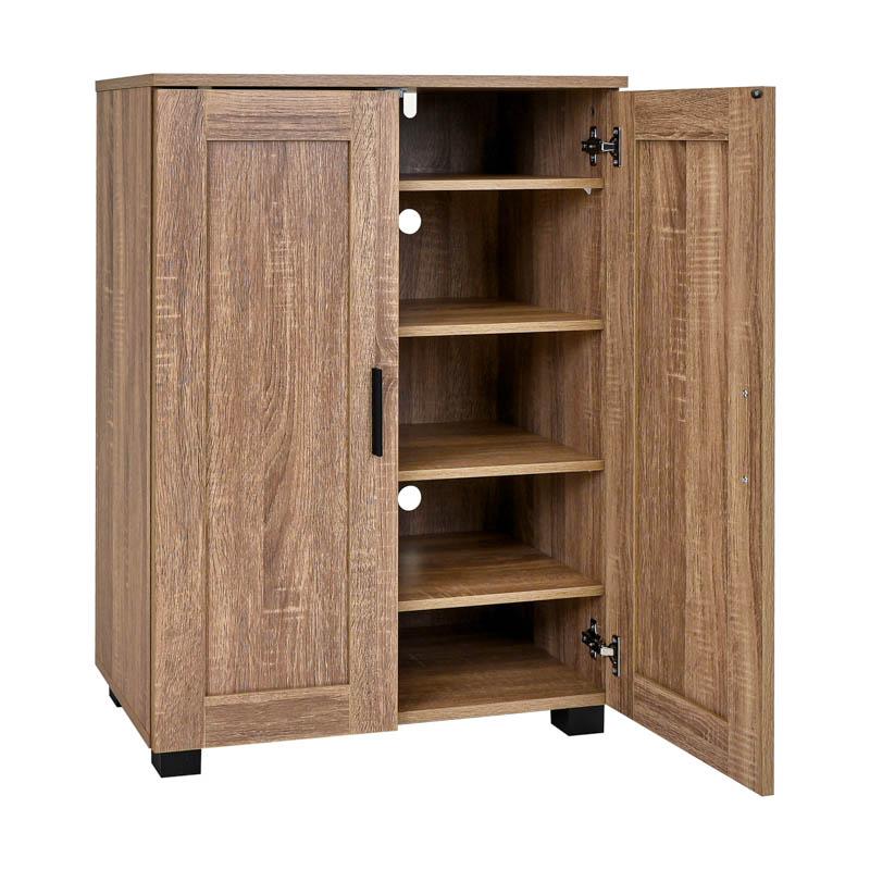 ΠΑΠΟΥΤΣΟΘΗΚΗ "Cubo" ΜΕ 4 ΡΑΦΙΑ ΧΡΩΜΑ GREY OAK 60x33x84εκ - Image 3