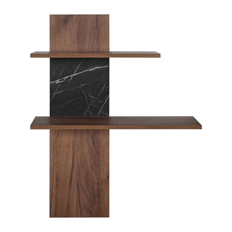ΡΑΦΙ ΤΟΙΧΟΥ 2 ΘΕΣΕΩΝ Miami TOBACCO ΜΕ BLACK MARBLE ΧΡΩΜΑ 80x26x100εκ - Image 3