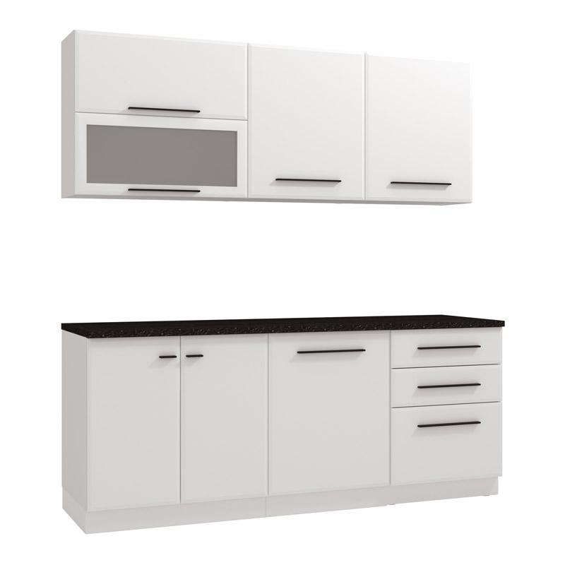 ΣΥΝΘΕΣΗ ΚΟΥΖΙΝΑΣ AMELIA 200 ΛΕΥΚΟ-ΛΕΥΚΟ HIGH GLOSS ΧΡΩΜΑ 200x56x200εκ