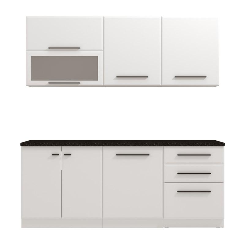 ΣΥΝΘΕΣΗ ΚΟΥΖΙΝΑΣ AMELIA 200 ΛΕΥΚΟ-ΛΕΥΚΟ HIGH GLOSS ΧΡΩΜΑ 200x56x200εκ - Image 2