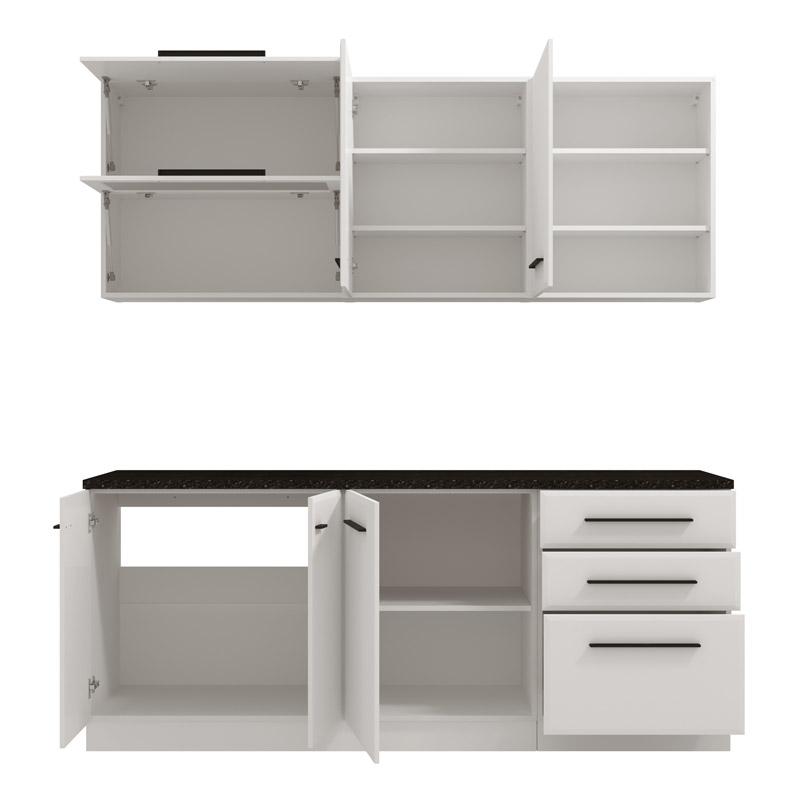 ΣΥΝΘΕΣΗ ΚΟΥΖΙΝΑΣ AMELIA 200 ΛΕΥΚΟ-ΛΕΥΚΟ HIGH GLOSS ΧΡΩΜΑ 200x56x200εκ - Image 3