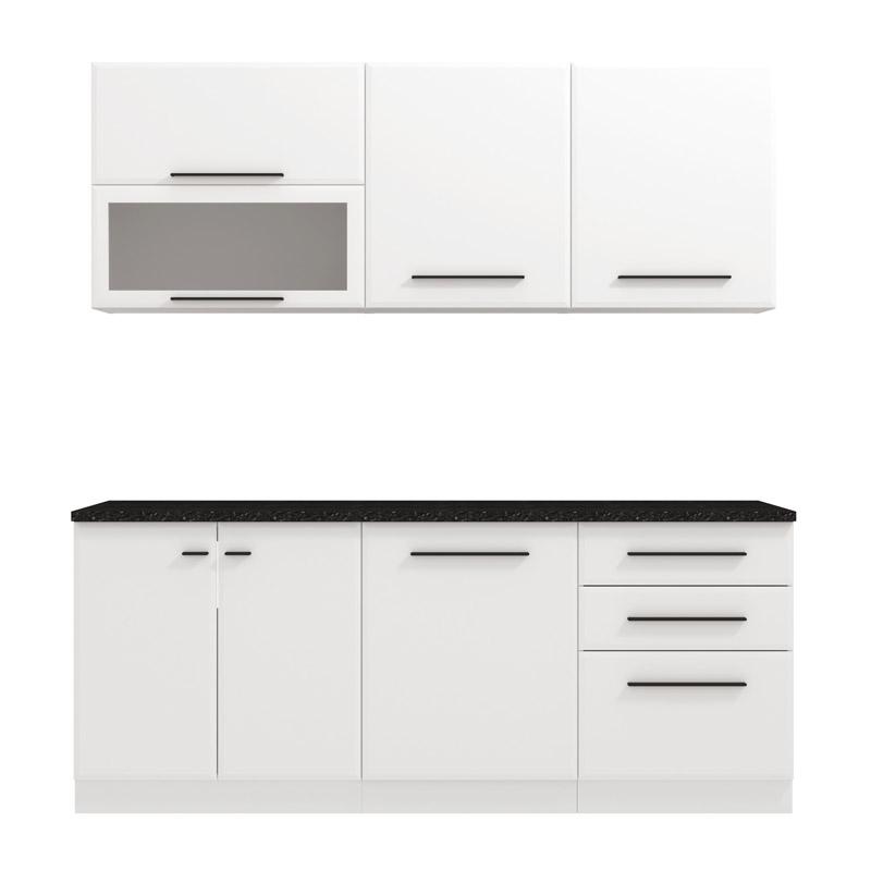 ΣΥΝΘΕΣΗ ΚΟΥΖΙΝΑΣ AMELIA 200 SM ΛΕΥΚΟ-ΛΕΥΚΟ HIGH GLOSS ΧΡΩΜΑ 200x56x200εκ - Image 3