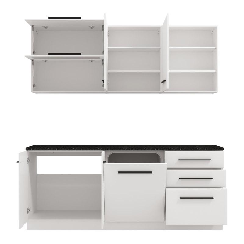 ΣΥΝΘΕΣΗ ΚΟΥΖΙΝΑΣ AMELIA 200 SM ΛΕΥΚΟ-ΛΕΥΚΟ HIGH GLOSS ΧΡΩΜΑ 200x56x200εκ - Image 4