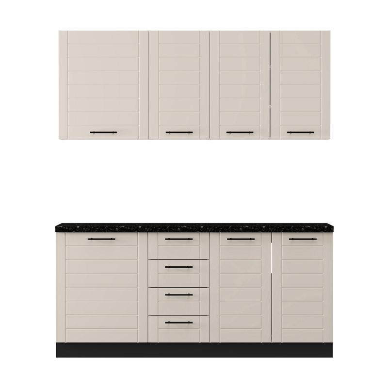 ΣΥΝΘΕΣΗ ΚΟΥΖΙΝΑΣ DRINA 180 ΛΕΥΚΟ-SAND HIGH GLOSS ΧΡΩΜΑ 180x60x213εκ - Image 5