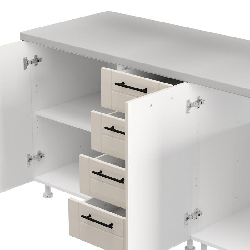 ΣΥΝΘΕΣΗ ΚΟΥΖΙΝΑΣ DRINA 180 ΛΕΥΚΟ-SAND HIGH GLOSS ΧΡΩΜΑ 180x60x213εκ - Image 6