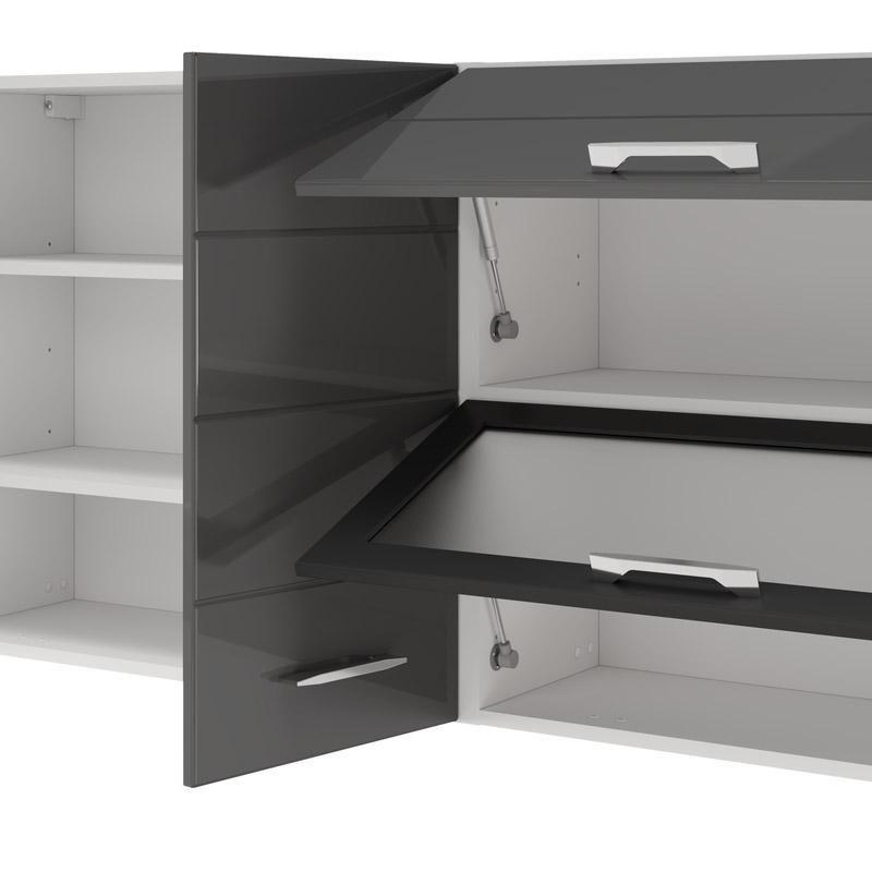 ΣΥΝΘΕΣΗ ΚΟΥΖΙΝΑΣ UNA 200 ΛΕΥΚΟ-ΓΚΡΙ HIGH GLOSS ΧΡΩΜΑ 200x60x213εκ - Image 6