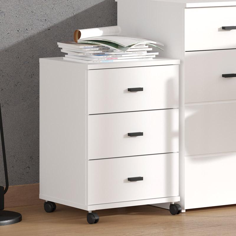 ΣΥΡΤΑΡΙΕΡΑ ΓΡΑΦΕΙΟΥ ALMOND 38 3F RS ΛΕΥΚΟ ΧΡΩΜΑ 39x35x56εκ - Image 2